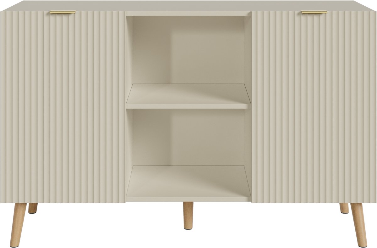 Sideboard Nand dressoir met 2 deuren 120x40x76 cm havermout [en.casa]