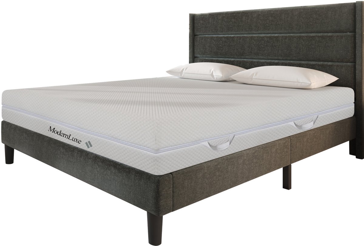 REDOM - Koudschuimmatras - 7 zones ondersteuning - Afneembare hoes met rits - Huisstofmijtwerend - Omkeerbaar - Voor volwassenen - Polyester - Wit - 180 x 200 x 20 cm