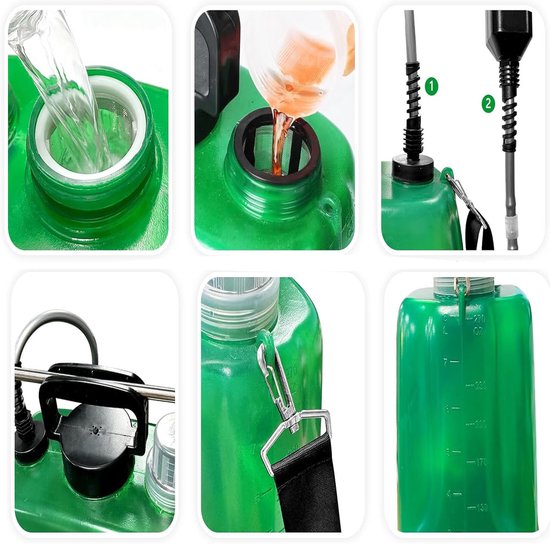Elektrische Sproeier 8l, Accu-Aangedreven Drukspuit, 6 Sproeistanden, Multifunctionele Sproeier. — afbeelding 3