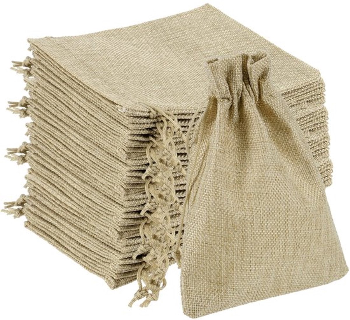 Jute Zakken 40 Stuks - Herbruikbare Geschenkzakken - Trekkoord - Duurzaam - Faux Linnen - Perfect voor DIY Decoratie