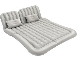 Luchtbed 2 Personen - Opblaasbaar Matras Auto - Kamperen Reizen - Flexibele Dubbele Wand - 174 x 126 cm - Grijs