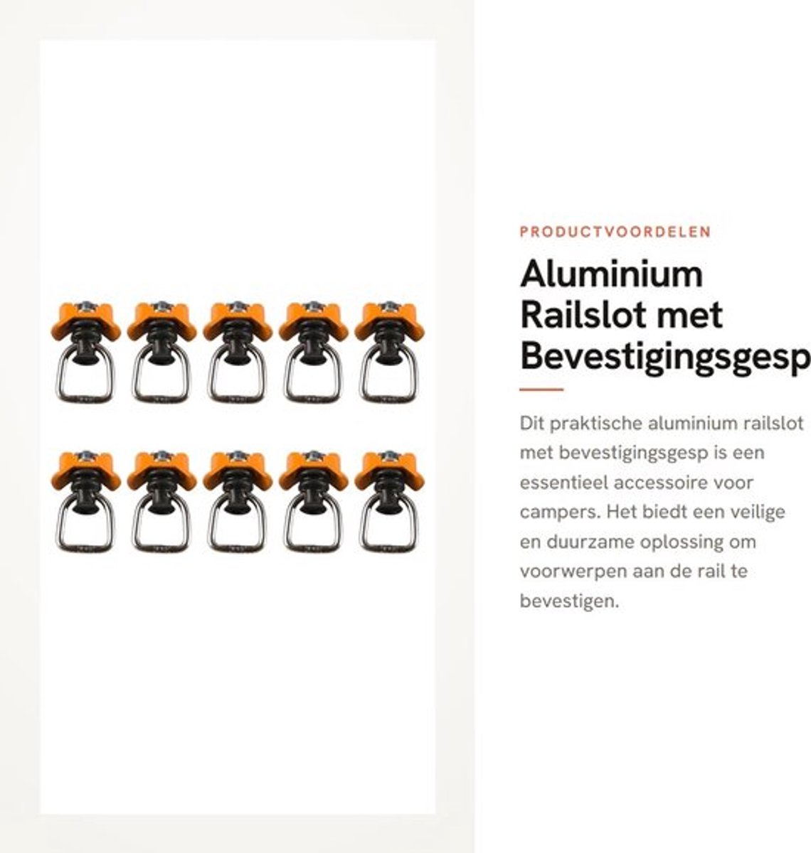Aluminium Railslot met Bevestigingsgesp voor Campers