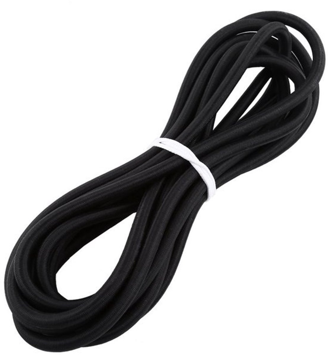 - Elastische koord - Bungee touw - Duurzaam en sterk - 10 mm x 5 m - Handig voor knutselen - Geschikt voor buitenactiviteiten - Zwart