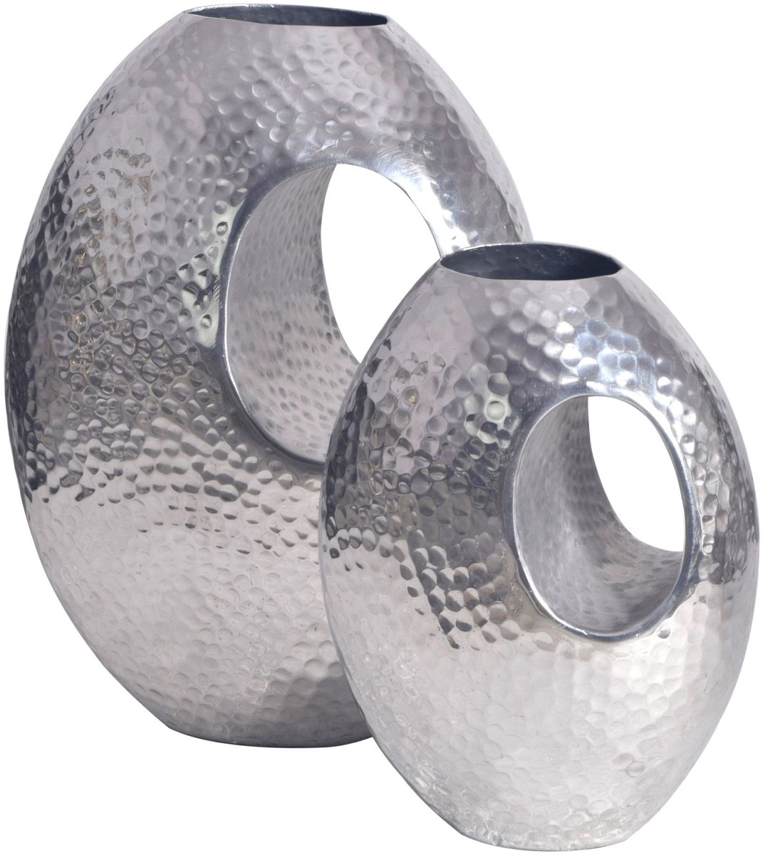Vaas zilver aluminium met handvat 39 cm - WL7.189