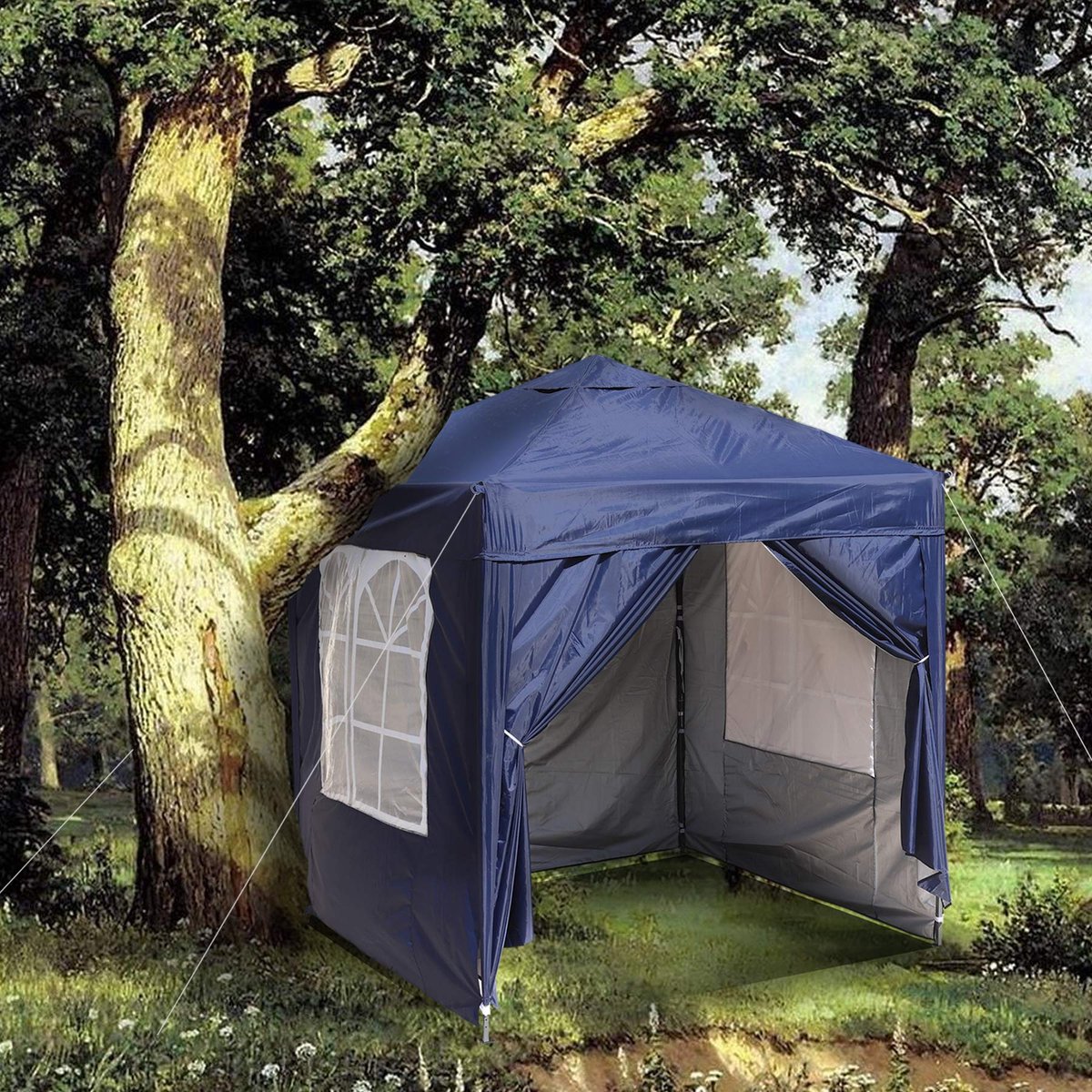 SnelShoppen - Pop Up Gazebo Tent 2x2m Blauw - Volledig Waterdicht en All Weather Ideaal voor Outdoor Feest, Camping en Tuinactiviteiten