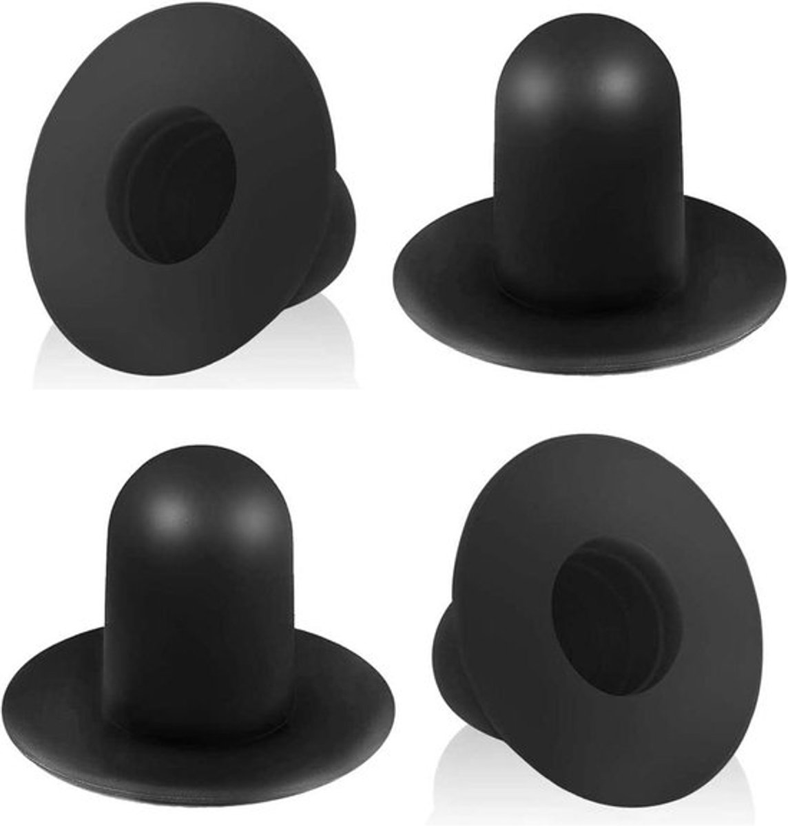 Zwembad plug stop, vervangende muur pluggen filter pomp - Set van 4 - Zwart.
