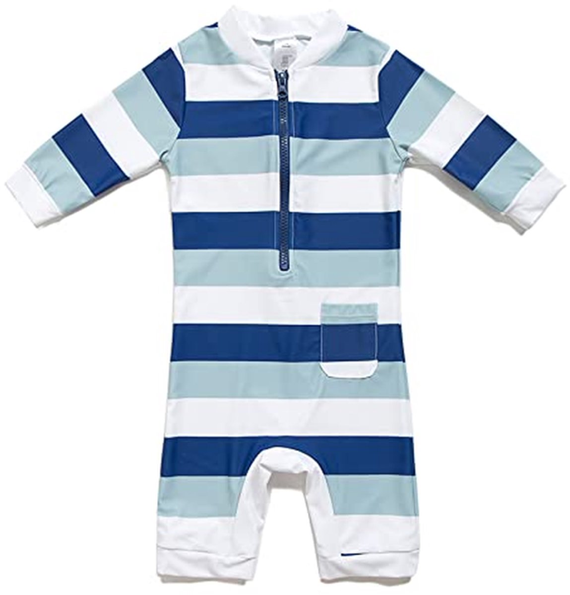 Babybadpak Jongens - Zonne-pak Baby - Bescherming tegen Zon - Lange Mouwen - UPF50+ - Blauw