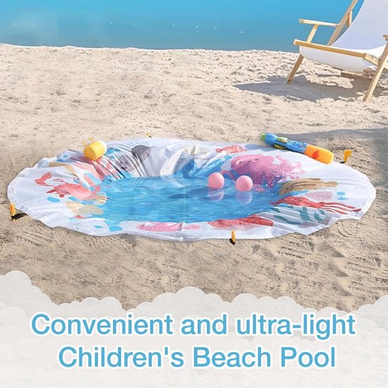 Baby Zwembadje - Opvouwbaar Badje - Buiten Spelen - 2-in-1 Speelmat - 200x200cm - Cartoon — afbeelding 3