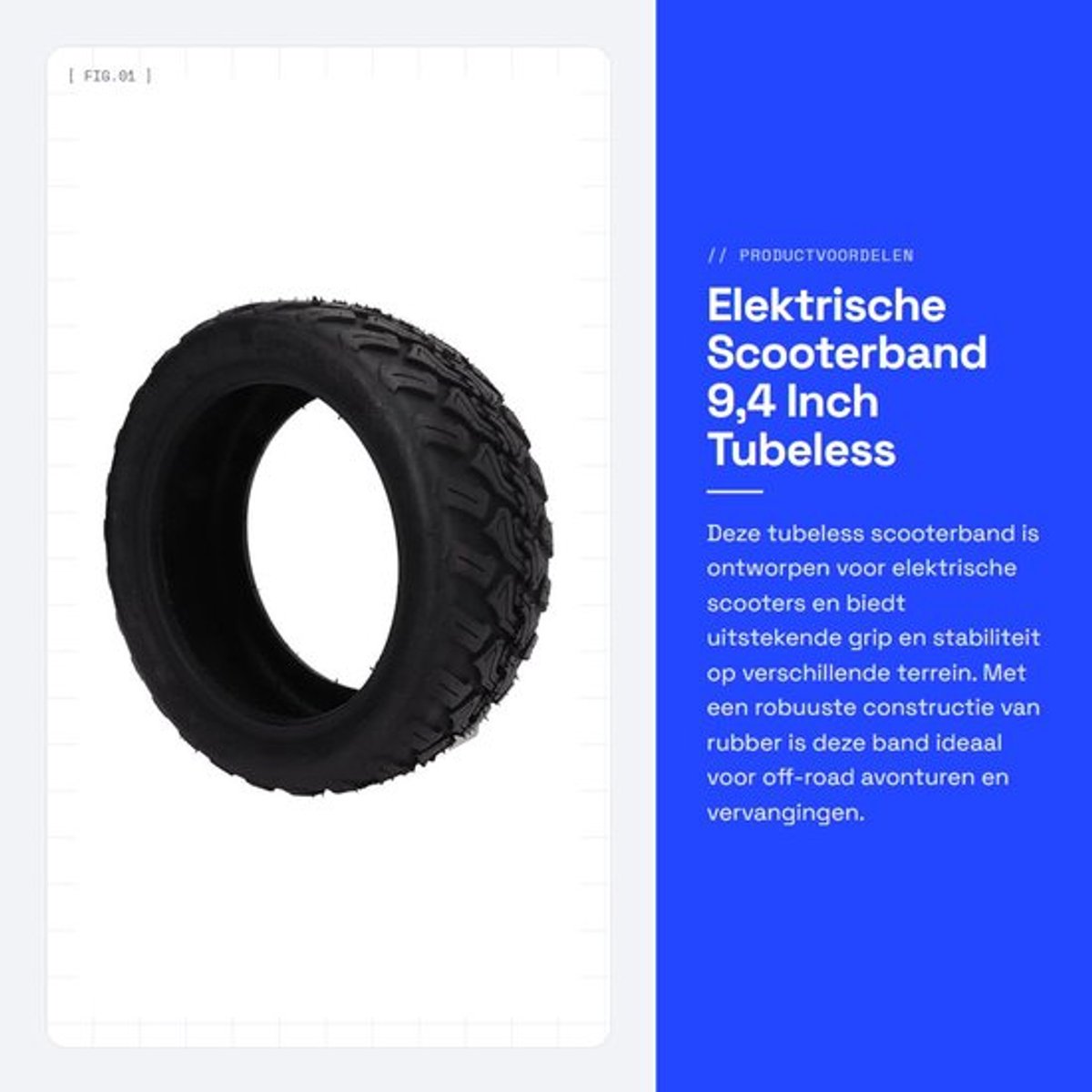 Elektrische Scooterband 9,4 Inch Tubeless Off Road