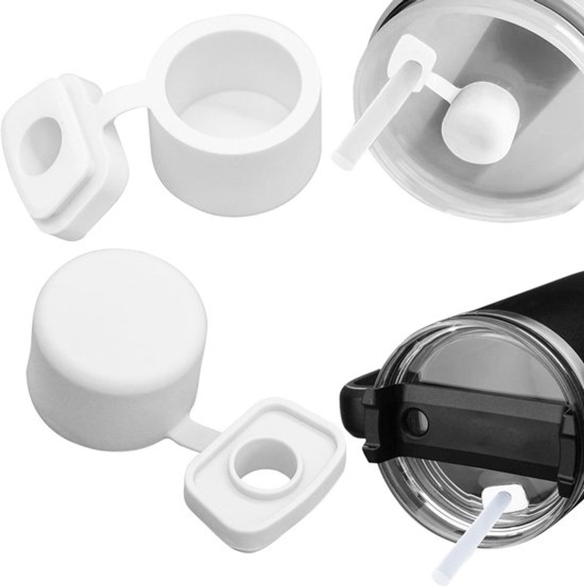 Siliconen Lekvrije Stopper Set - Lekvrije Stopper voor Drinken - 2-delig - Perfect voor onderweg - Ideaal voor thuisgebruik - Geschikt