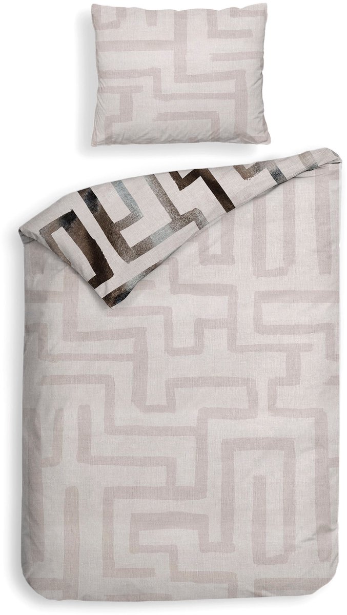 Heckettlane Dekbedovertrek Katoen Satijn Melis - Natural - 100% Katoen-Satijn - Dekbedovertrek 260x200/220cm - Lits Jumeaux Extra Breed - Wenen van Heckettlane — afbeelding 4