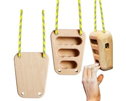 Hangboard Klimboard - Vingertraining Board - Kracht Opbouwen - Houten Constructie - 11 x 3 cm - Houtkleur