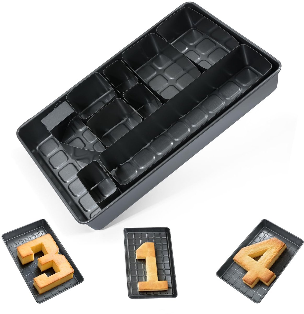 Dailygoods - Set Bakvormen met Anti-aanbaklaag - Cijfer en Letters, Verstelbaar