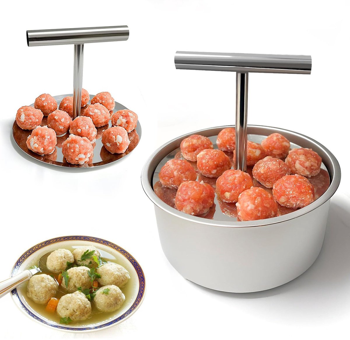 Dailygoods - Roestvrijstalen gehaktballenvorm - Handmatige vleesballetjes maker