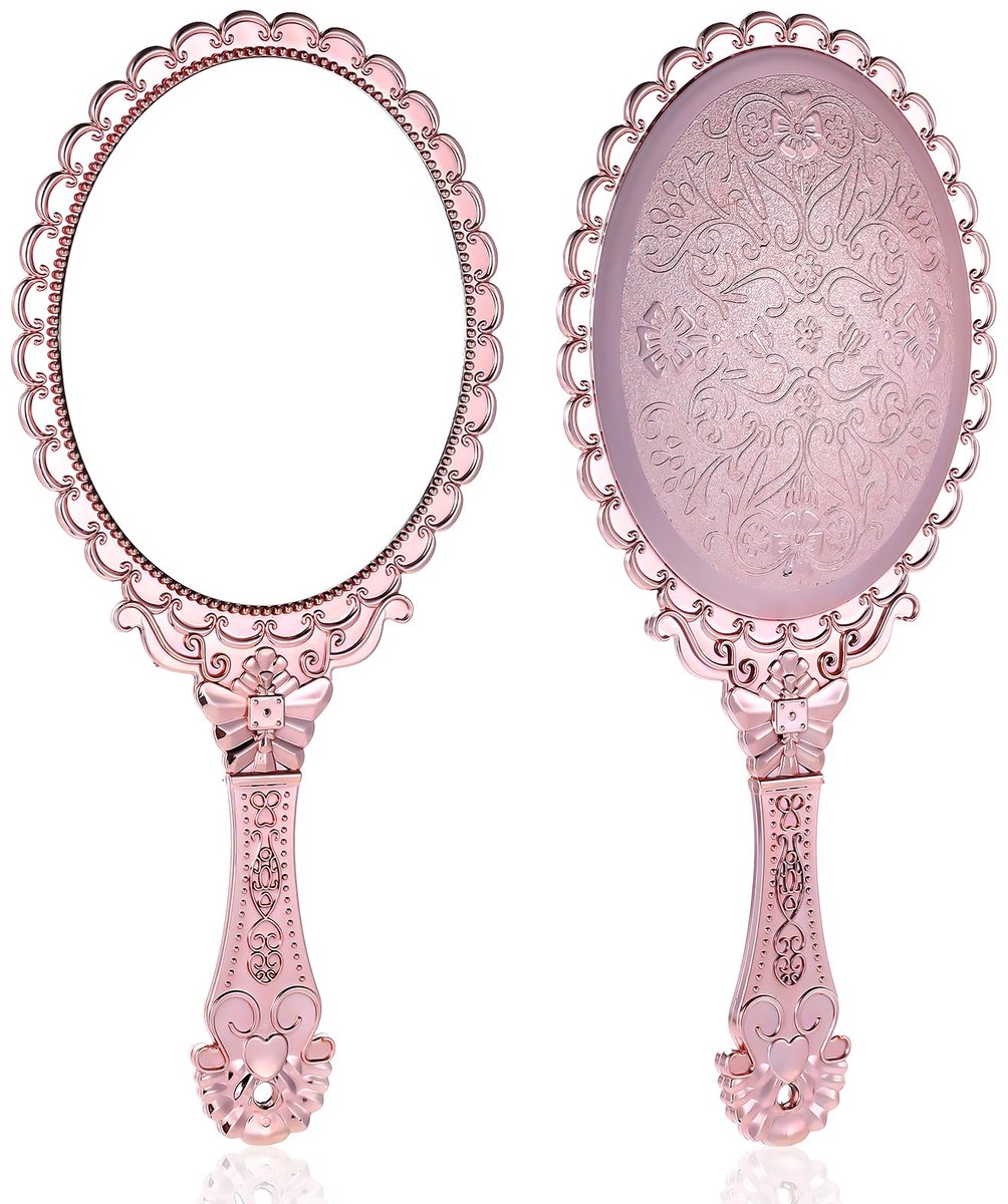 Dailygoods - Vintage Handspiegel met Handvat - Compacte Make-up Spiegel voor Vrouwen