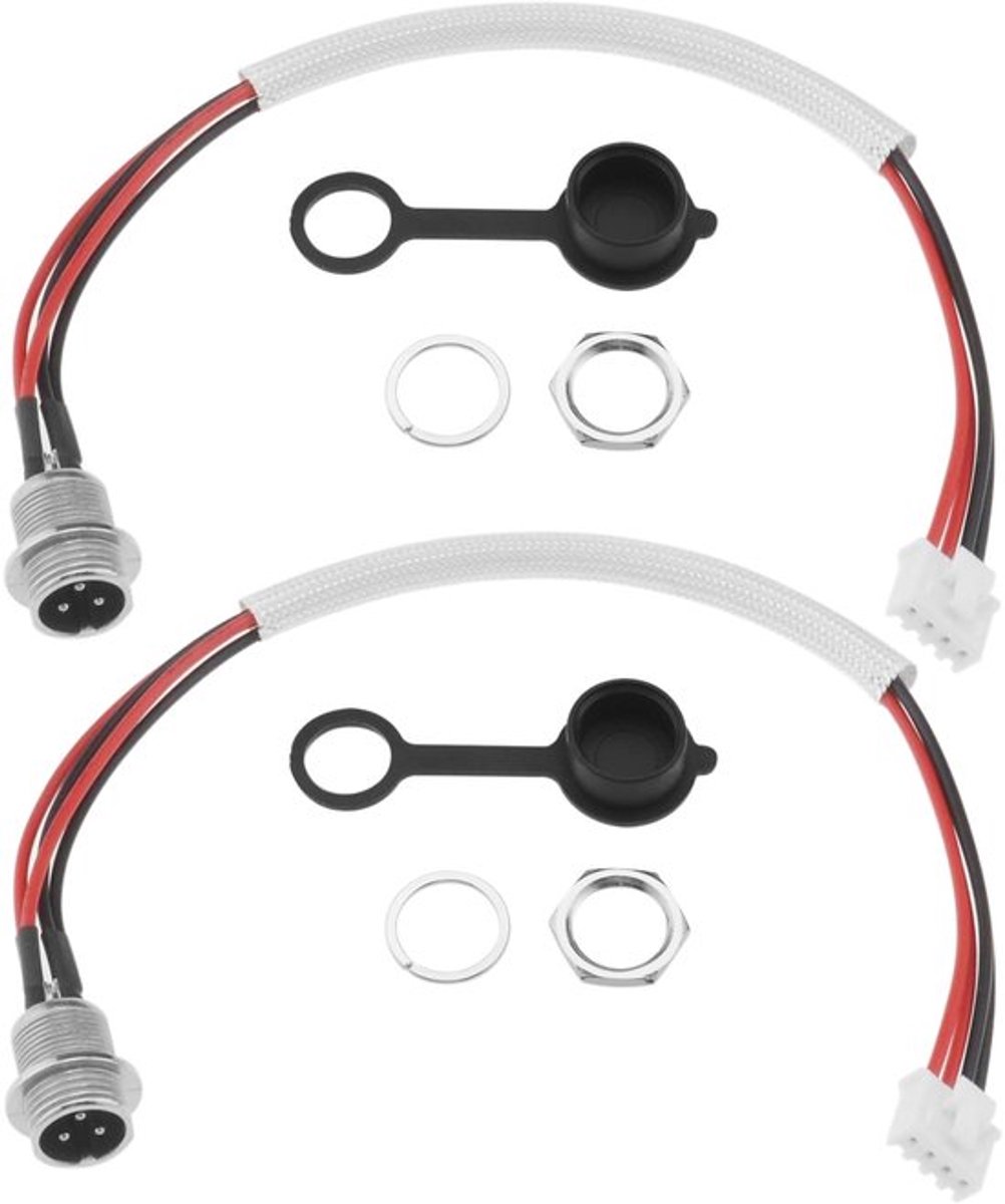- Opladen Poort - 3 Polige 4 Draad - Vervangingsaccessoires - 22 Cm Draad Lengte - Ideaal voor Hoverboard - Inclusief Montage Moer