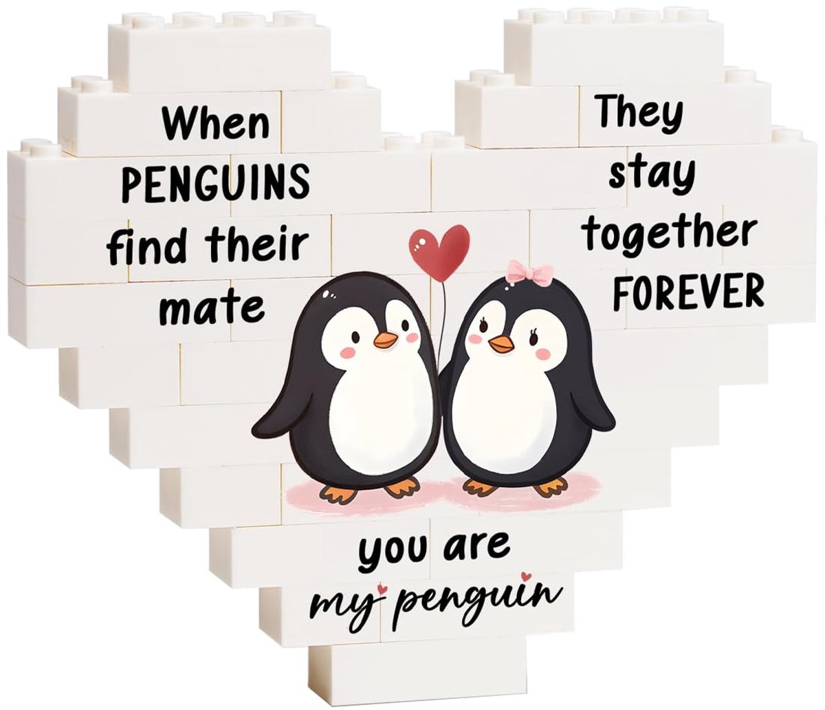 Dailygoods - Hartdecoratie I Love You - Romantische Pinguïn Cadeau voor Verjaardag en Valentijnsdag