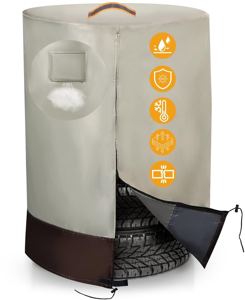 Dailygoods- Bandenhoezen Waterdicht - Opslag Bandenopbergtas - Duurzaam 420D Oxford Stof - Scheurbestendig - UV-Bescherming - Ventilatierooster