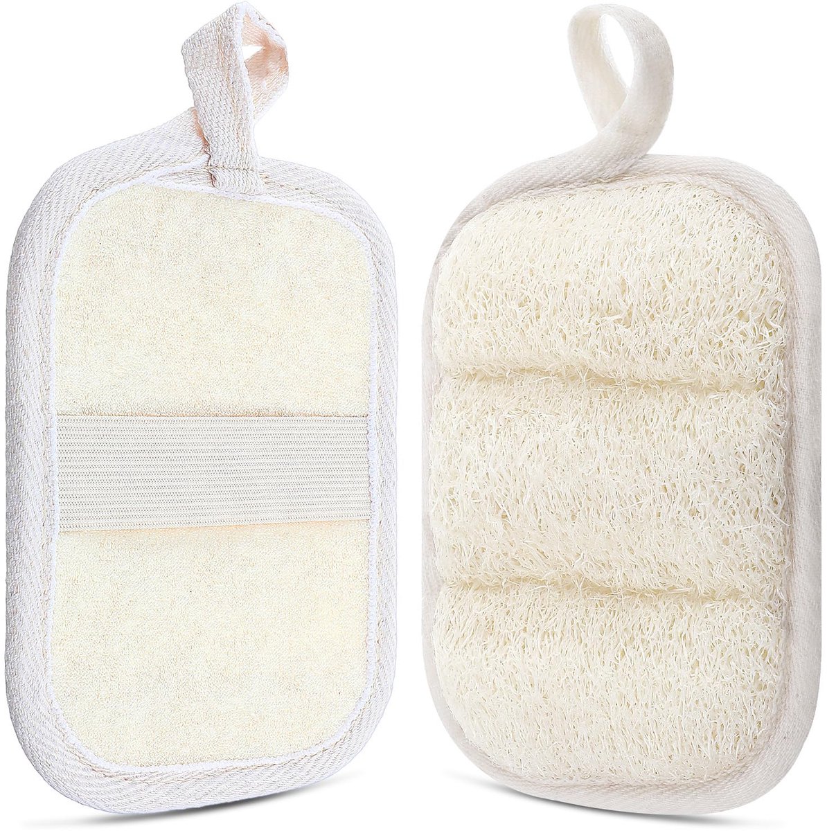 Dailygoods - 2 Stuks Natuurlijke Luffa Exfoliërende Scrub Pad voor Bad