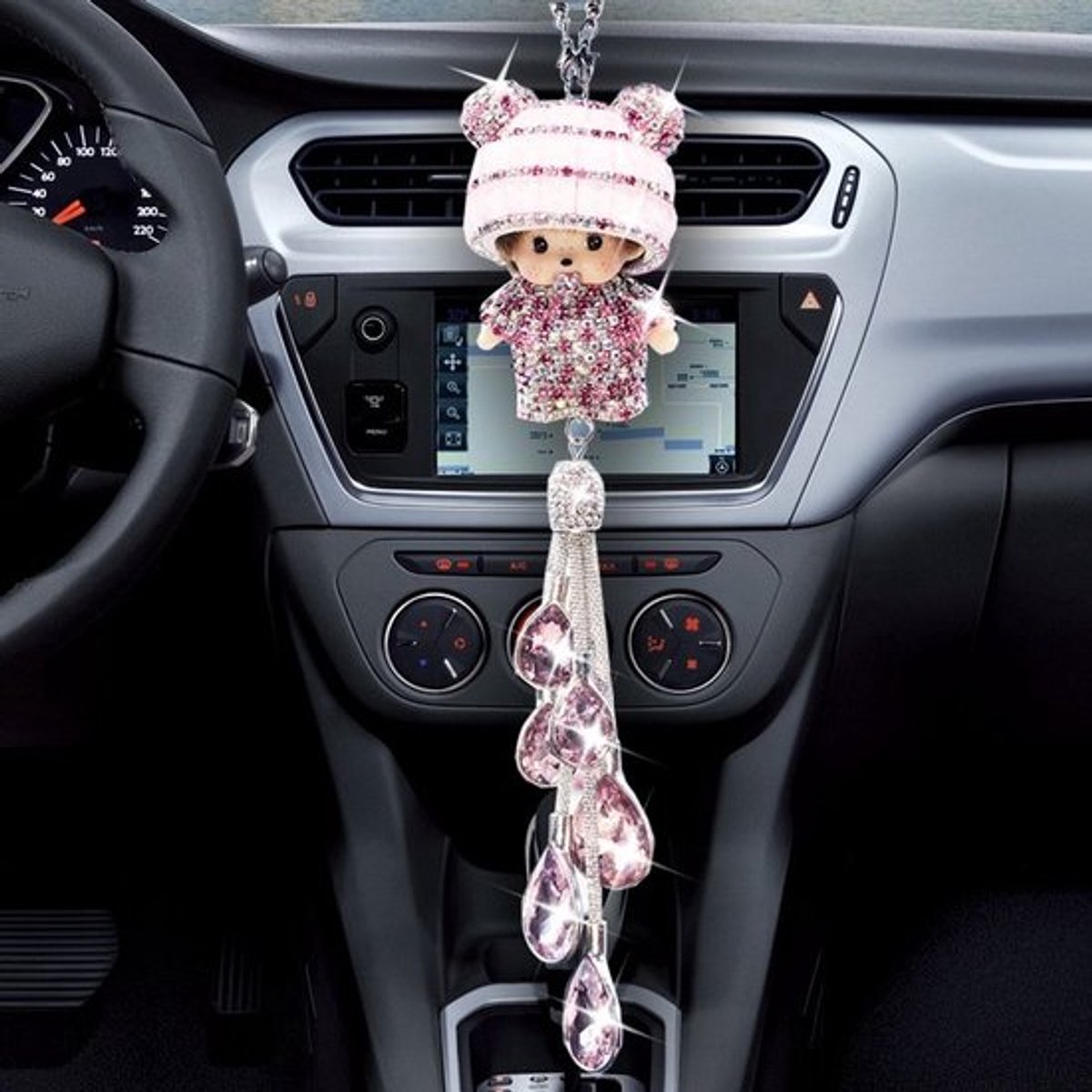 Achteruitkijkspiegel Ornament - Kristalhelder Kunstkristal - Auto Decoratie - Hangende Decoratie - Interieur Decoratie - Cadeau voor Vrouwen/Mannen - Autodecoratie