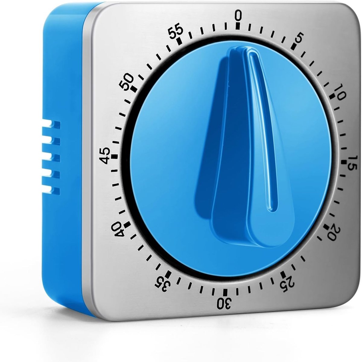 Dailygoods- Keukentimer - 100% mechanisch - Magnetische achterkant - Roestvrijstalen behuizing - 85db luid alarm - Energiebesparend zonder batterijen - Kooktimer