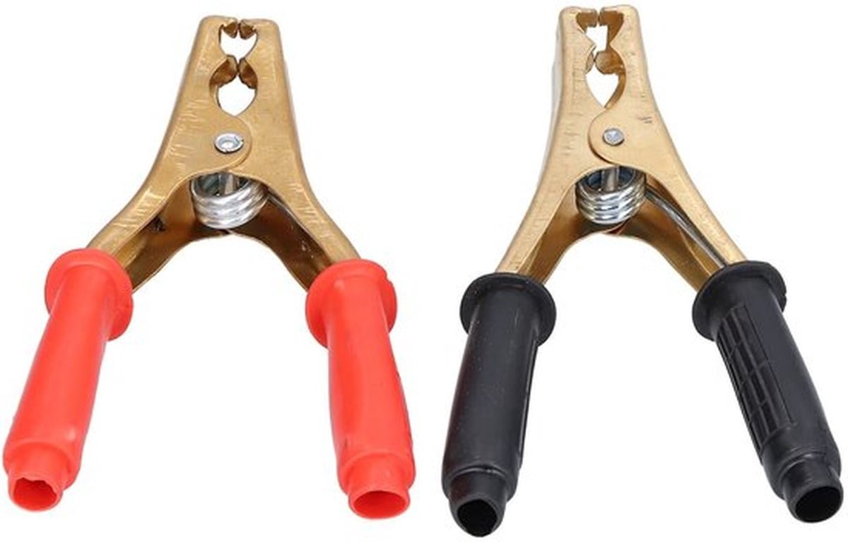 Auto Batterij Klem - Accuklem Set - Zuiver Koper - Rood Zwart - Batterijklem Connector - Geschikt voor Elektronica - 2 Stuks