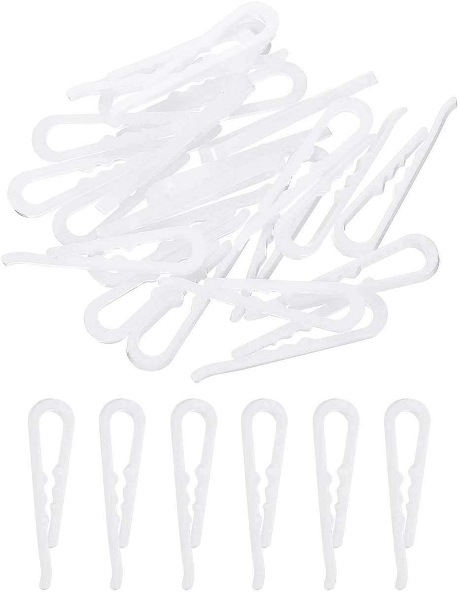 Dailygoods - Crocodile Clips voor Kleding - 100 Stuks Wit