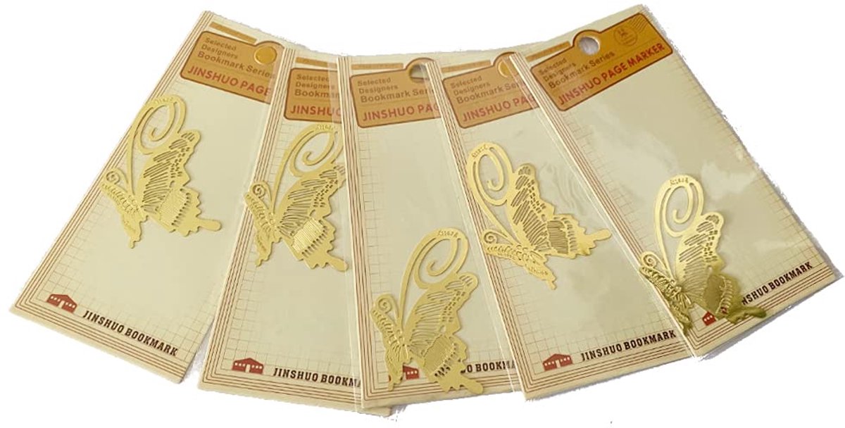 Dailygoods - 5 Stuks Vlinder Bladwijzers met Metalen Clip - Perfect voor Boekenliefhebbers
