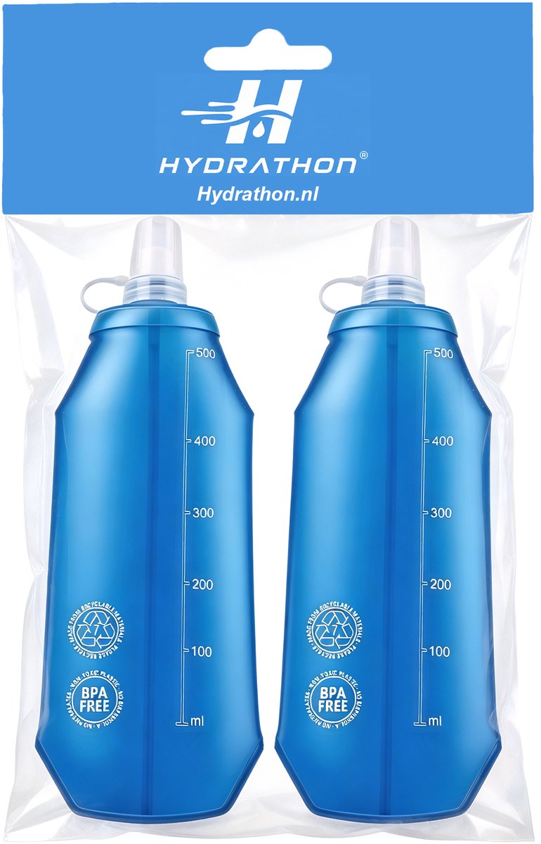Hydrathon Soft Flask - Set van 2 (2x250ml) - Opvouwbare Waterfles - Drinkfles Hardlopen - Opvouwbare Drinkfles - Trail - Hiking — cadeau in Sport & Outdoor - foto 2