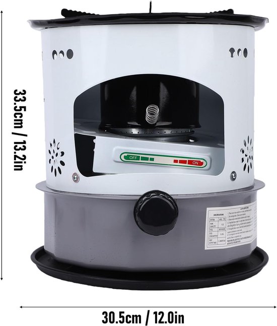 Petroleum Kachel - Campingbrander Noodkachel - Buiten Koken - Aluminiumlegering Constructie - 52 Liter - Zilver — afbeelding 5