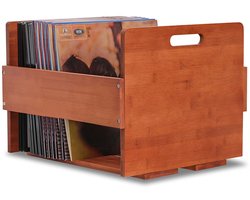 SnelShoppen - Artliving Vinyl Record Storage Box - Bamboe LP Record Crate voor 80 Albums | Vinyl Organizer Houder voor Thuis, Feest en Muziekliefhebbe