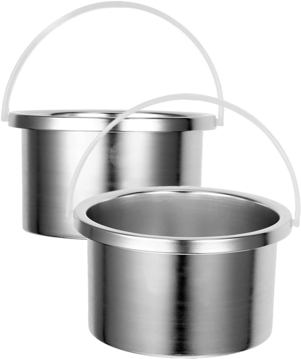 Wax Warmer Potten - Aluminium Bakjes - Ontharen - Verstelbare Temperatuur - 12 x 12 x 6.8 cm - Zilver