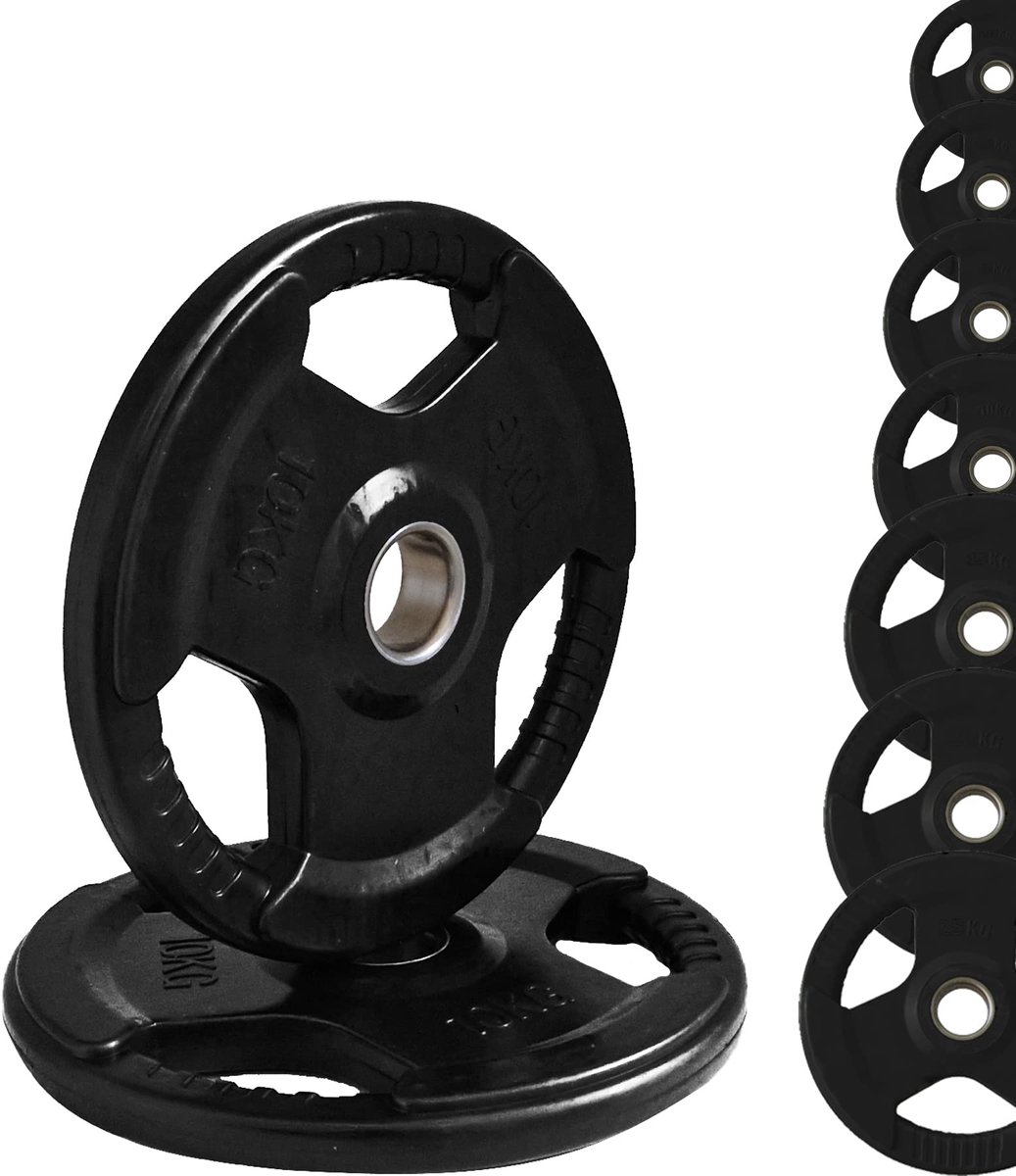 SnelShoppen - G5 HT SPORT Rubberen Halterschijven Gietijzer Ø 50 mm, Haltergewichten van 1,25 tot 25 kg voor Thuisgym en Fitnessstudio, 1 x 20 kg