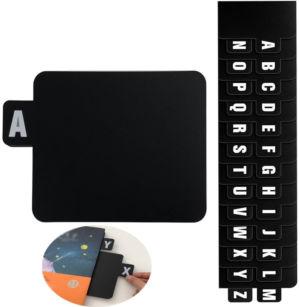 SnelShoppen - Set van 26 Gramophone Disc Divider Bladen - Alfabetische PP Materialen - Zwart - DIN A4 Formaat - Perfect voor Muziekverzamelaars