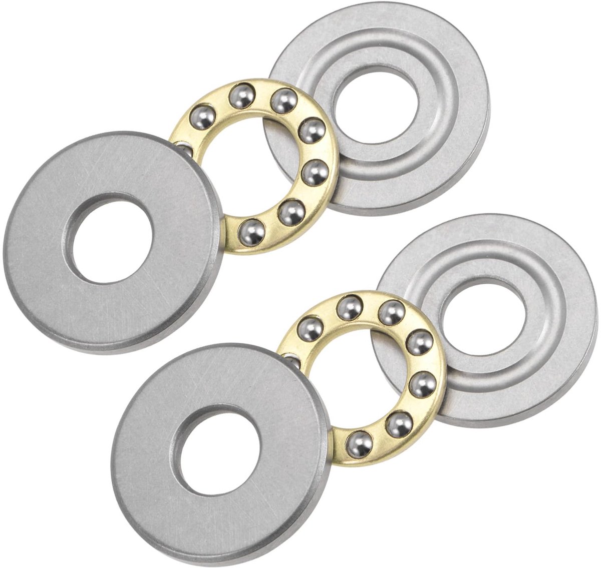 Dailygoods - 2 Stuks F8-22M Axiale Groefkogellagers - Miniatuur Lagertjes voor Machines