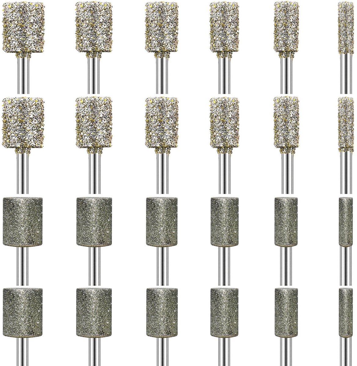 Dailygoods- Slijpbitset 24 Stuks - Diamanten Slijpbits - Steenbewerkingsset - Rotatiegereedschap - Voor Glas/Keramiek - Hoge Snijkracht - Slijpaccessoires