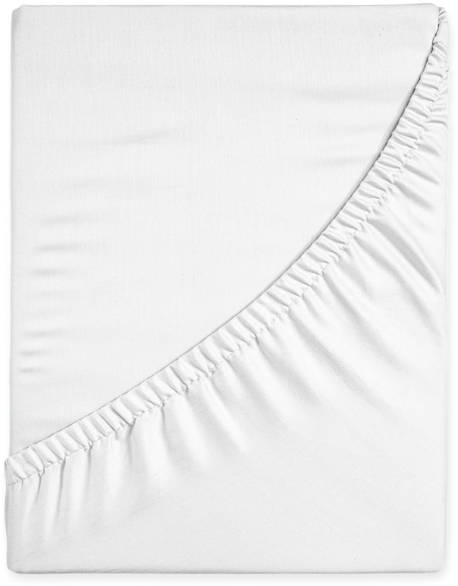 SnelShoppen - Hoeslaken Super Kingsize 180x200 cm - 100% Katoen - 400 Draadtelling - Diepe Hoeslakens 40 cm - Wit - Luxe Satijnweefsel - Ideaal voor S