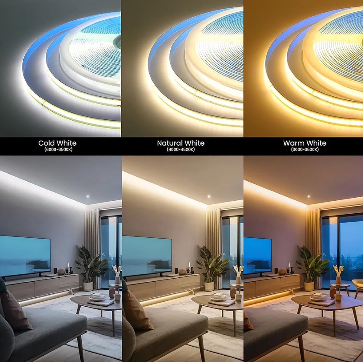 SnelShoppen - 10M Flexibele LED Strip 3000K Warm Wit - AC 220V, 296 Leds/M, IP20, Ideaal voor Home Decor, Feest, Keuken, Tuin, Sfeerverlichting
