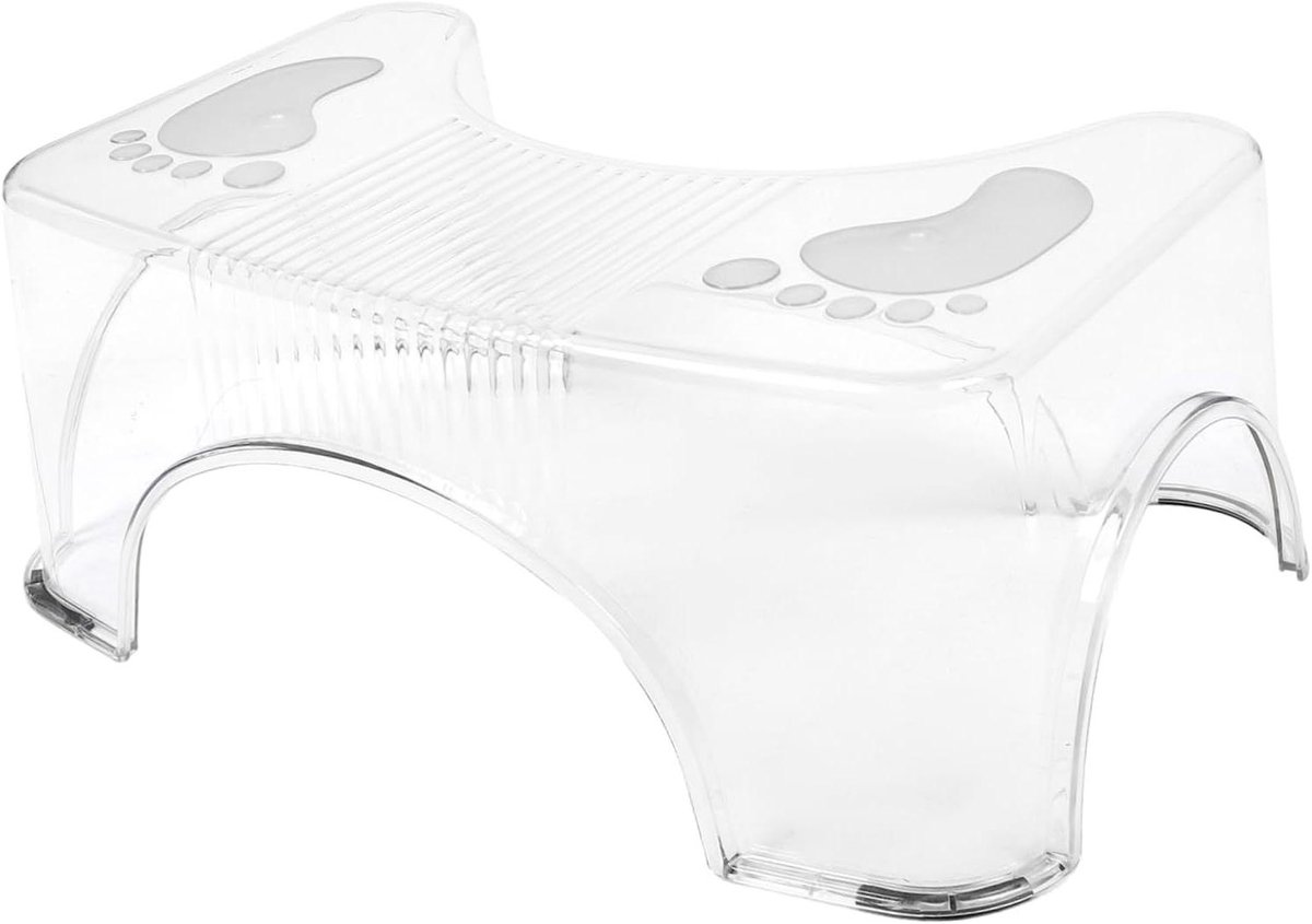 Voetenbank Toilet - Poepkrukje Krukje - Zindelijkheidstraining - Antislip Oppervlak - 37 x 21.5 x 15.5 cm - Transparant