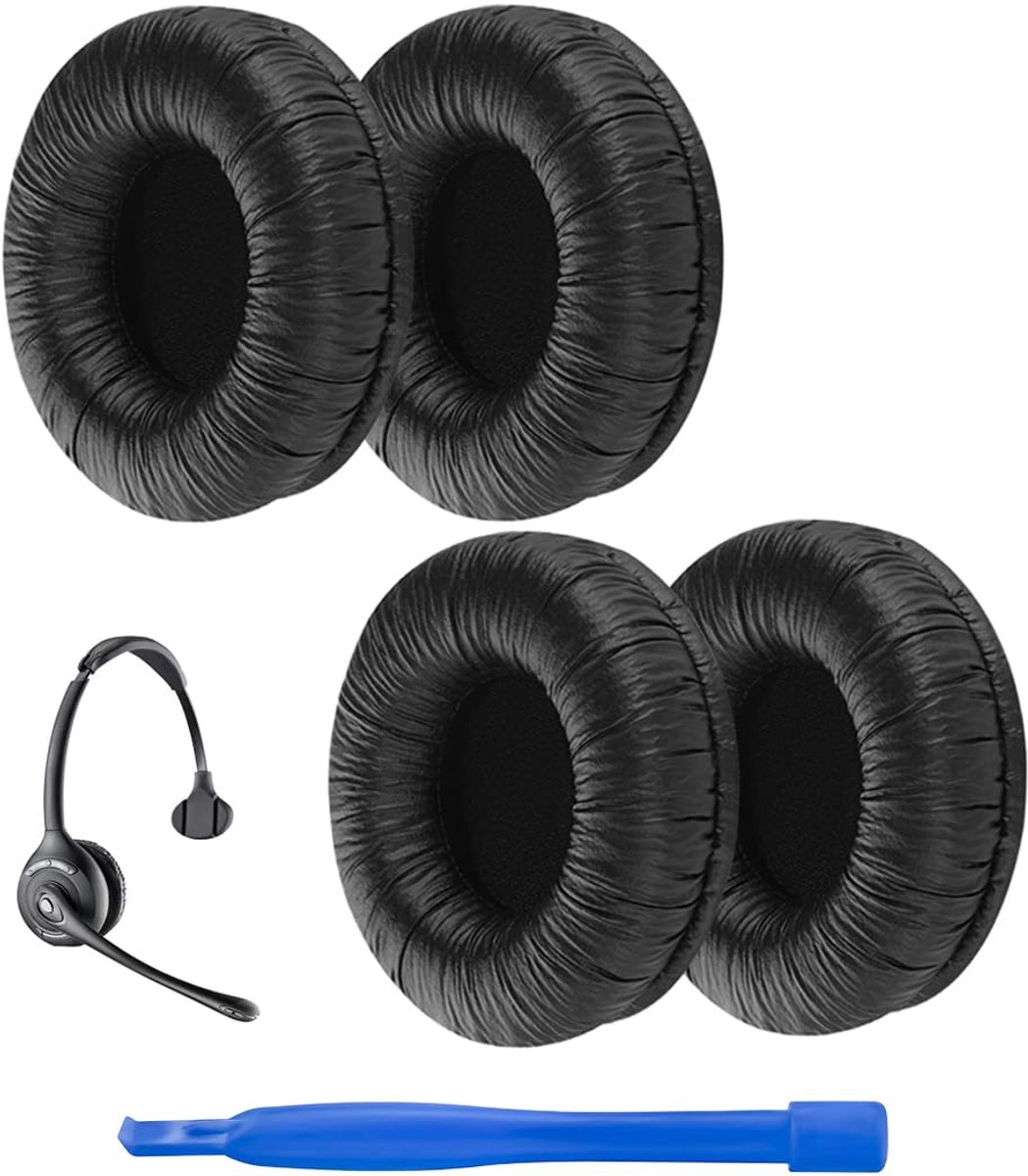 Dailygoods - Vervangende Oorkussens voor Plantronics Savi 710, HW261 en SupraPlus HW251 Hoofdtelefoons - Zwart