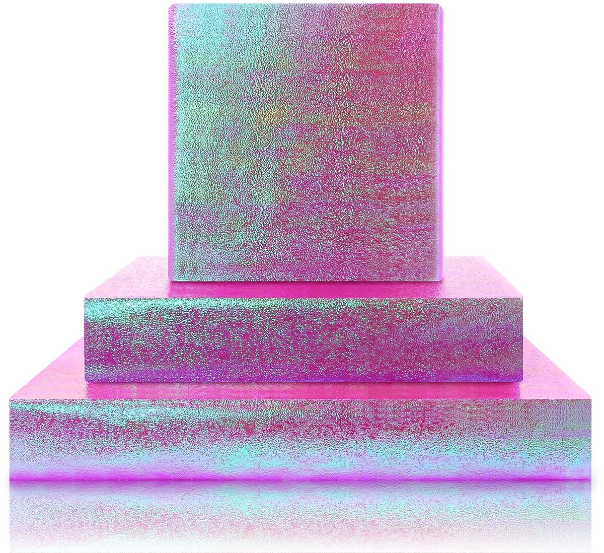 Dailygoods - 4 Stuks Holografisch Cadeaupapier in Paars Rood - Metallic Verpakking voor Feestdagen