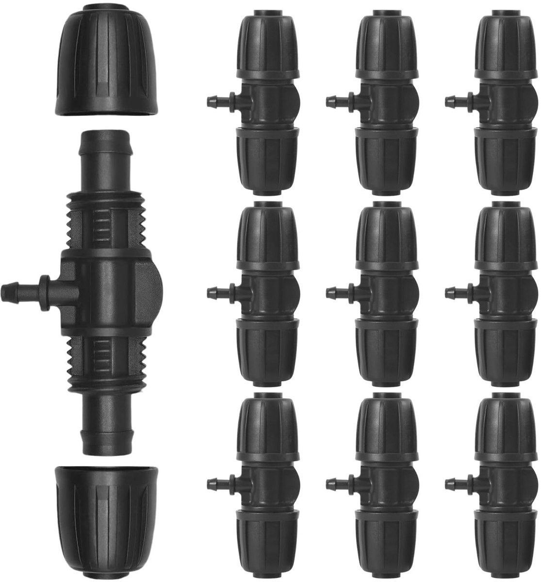 Dailygoods - Tuinslang Connector Tee - Set van 10 Stuks voor Irrigatie
