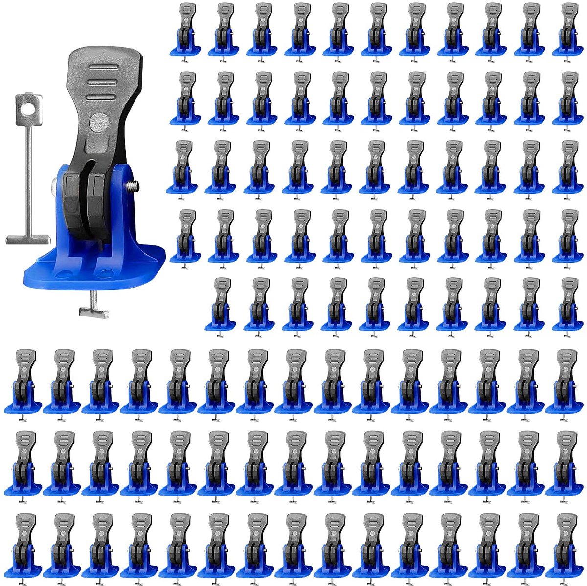 Dailygoods- Tegelnivelleringssysteem 100 Stuks - Herbruikbare Treklipjes - Nivelleringset - 2 mm - Snelnivelleringsmachine - Vlakheid Tussen Tegels - Tegelsysteem
