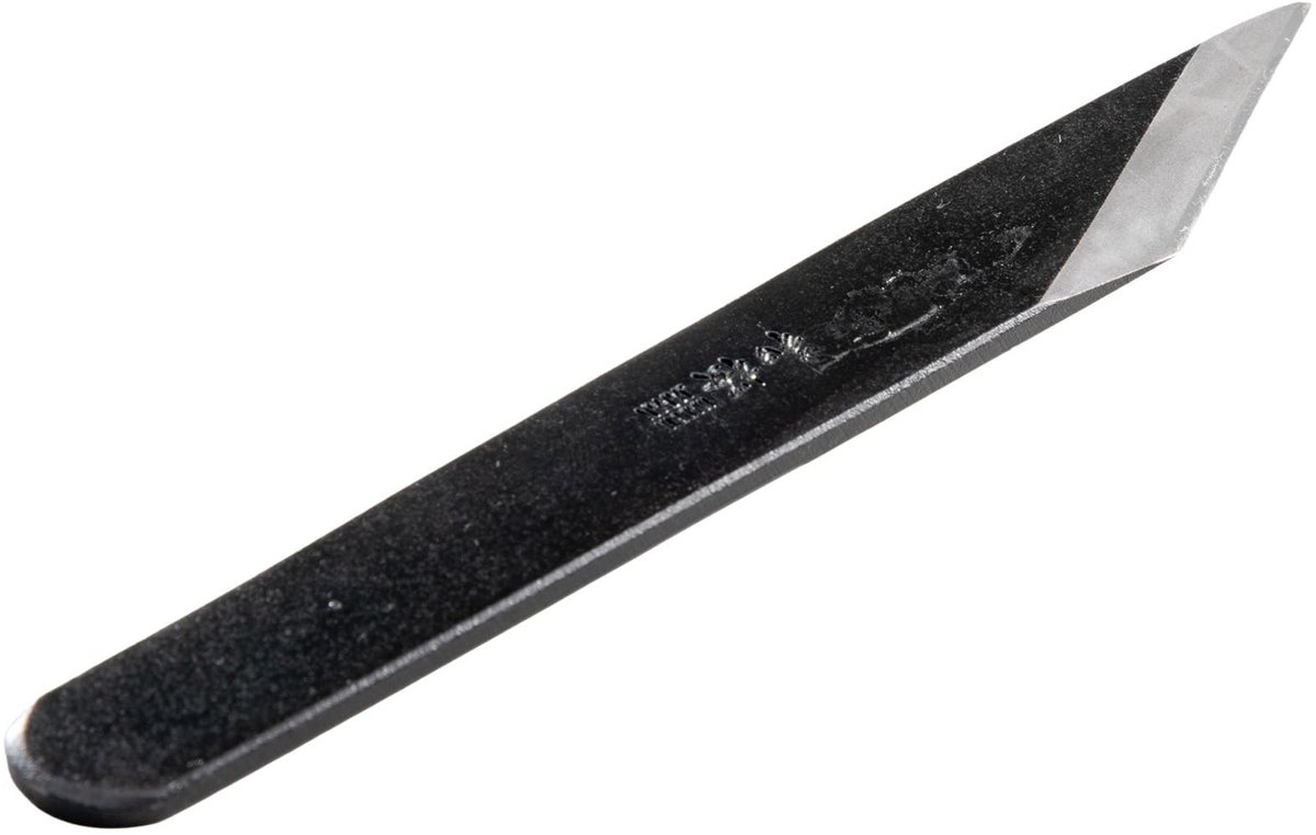 Dailygoods- Kiridashi Mes - Handgesmeed koolstofstalen lemmet - Houtsnijset - Houtsnijden - Lepelmes - Vlijmscherp - 21mm lengte - Houtsnijmes