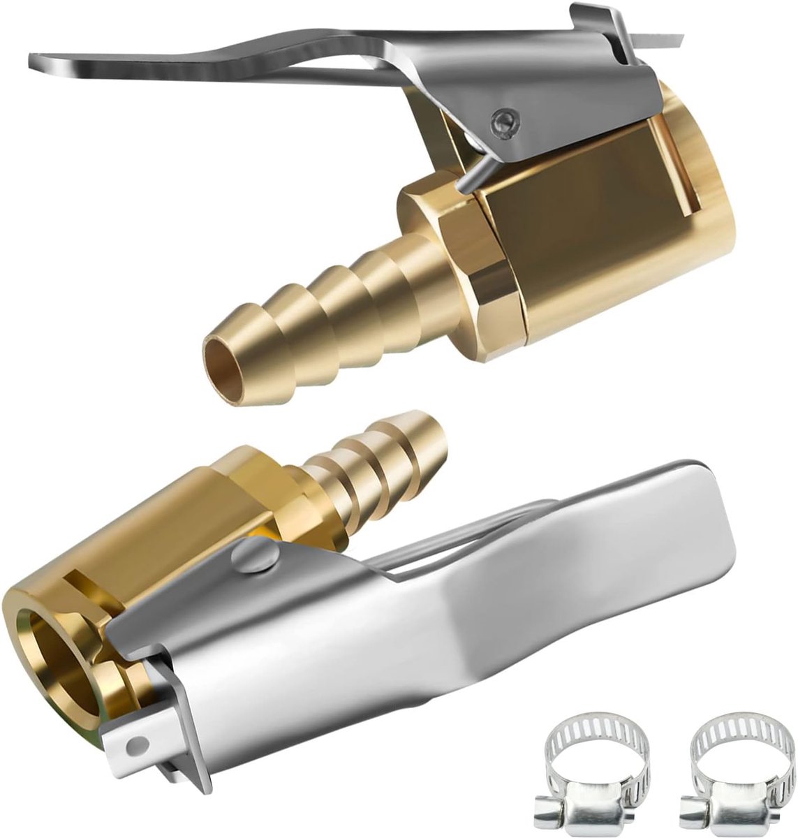 auto ventiel hendel plug Air Chuck, 2 stuks 6mm messing 1/4" NPT bandenspanningsnippel ventiel bevestiging draaimoment plug hendel plug bandenventiel luchtpomp clip voor alle bandventielen
