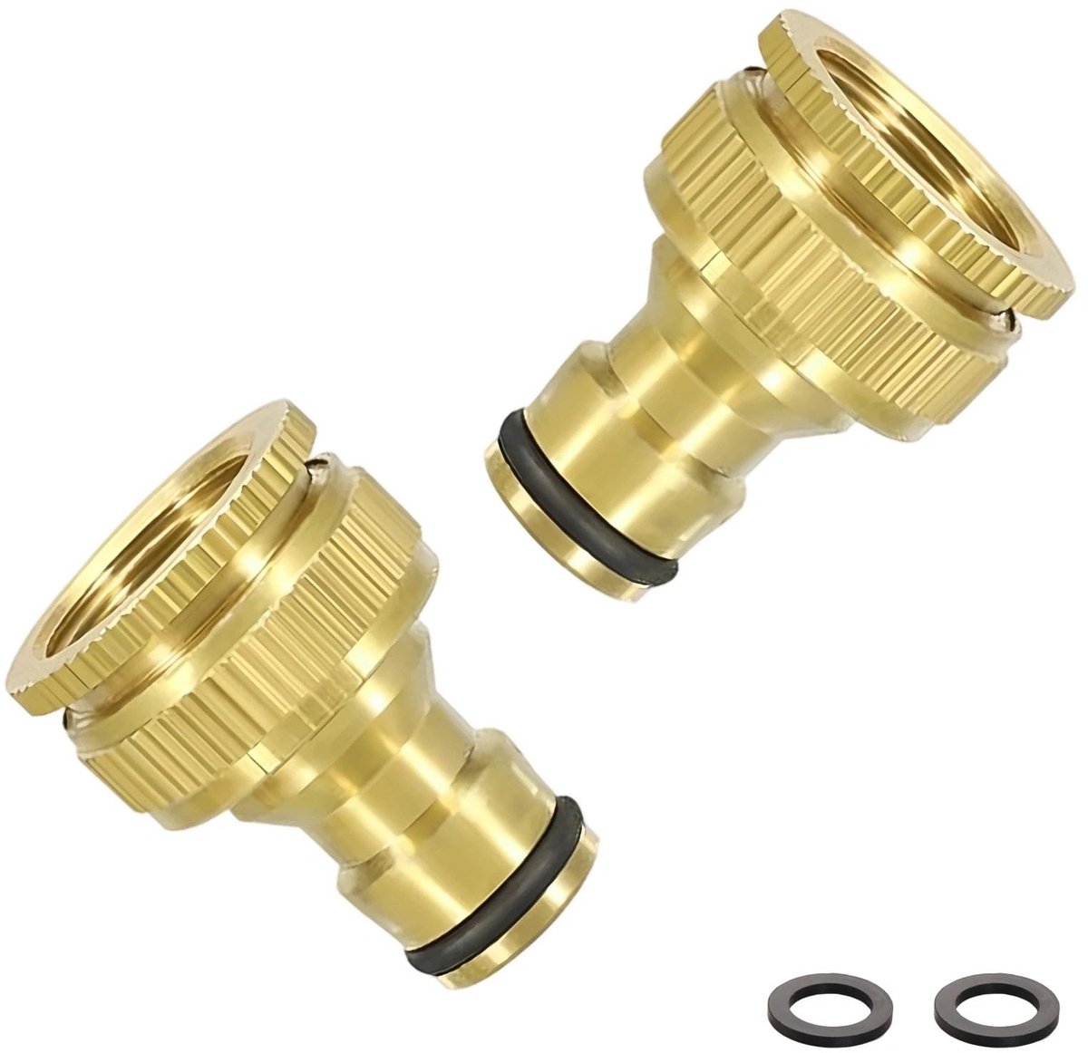 Dailygoods - 2 Stuks Kraanaansluiting Tuinslang - Messing Slangadapter voor Waterkraan
