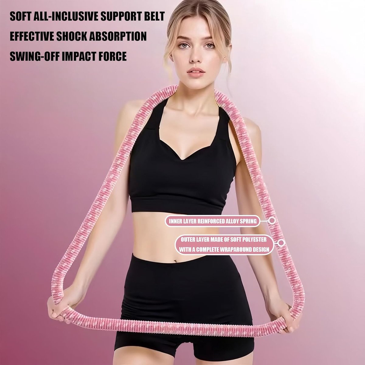 Fitness Hoepel - Buiktrainer Hula Hoop - Taille Trainen - Flexibele Spoelen - 190cm - Paars