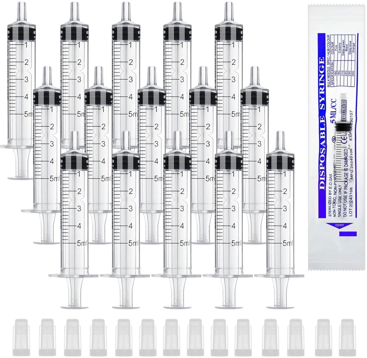 Dailygoods- Kolostrum Spuiten 30 Stuks - 5ml Kunststof Spuit - Zonder Naald - Voor Colostrum Verzameling - Huisdiervoeding - Meetspuit voor Vloeistoffen