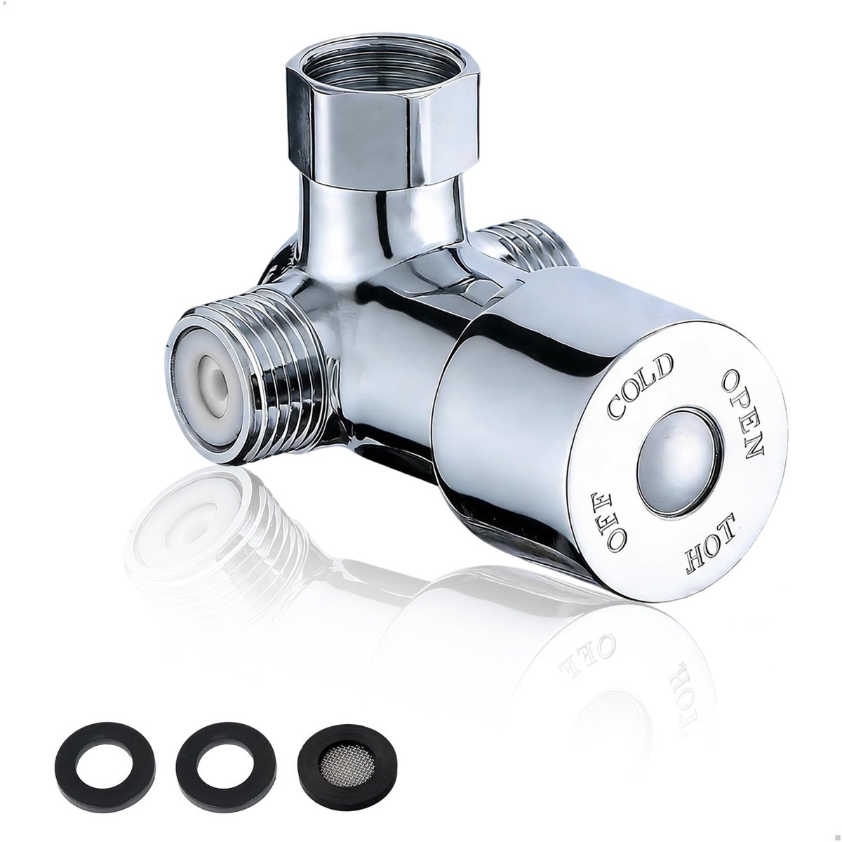 Dailygoods- T-connector 3-weg - 1/2 inch mannelijke aansluiting - roestvrij staal - diepe schroefdraad - afdichtingen - voor sproeiapparaten - Fitting
