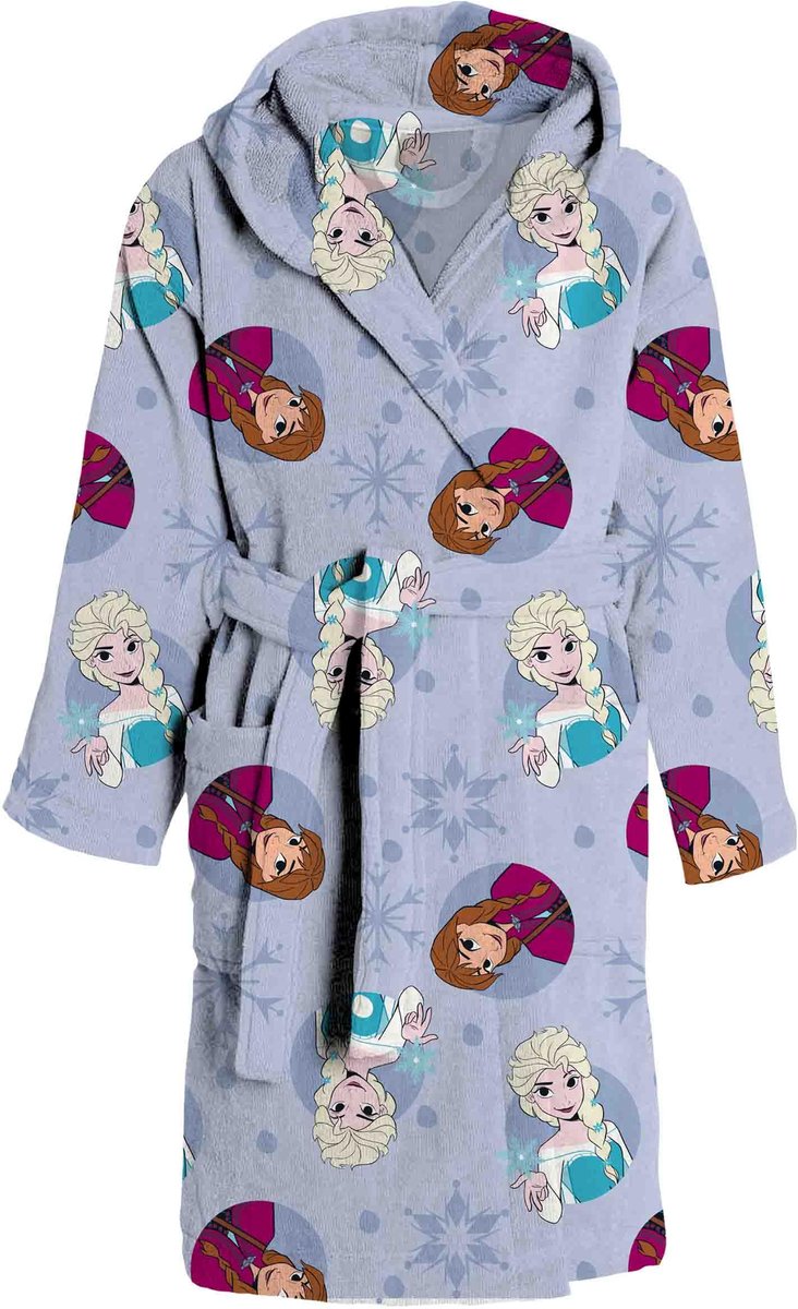 SnelShoppen - Badjas voor jongens en meisjes, 100% katoen, badstof, met capuchon en riem, cartoondesign, maat 4-5 jaar en 6-7 jaar, ideaal voor thuis,